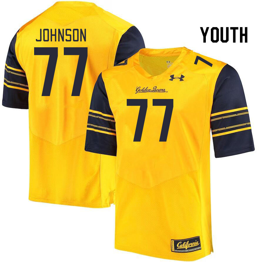 Youth #77 Everett Johnson California Golden Bears College Football Jerseys Stitched Sale-Gold